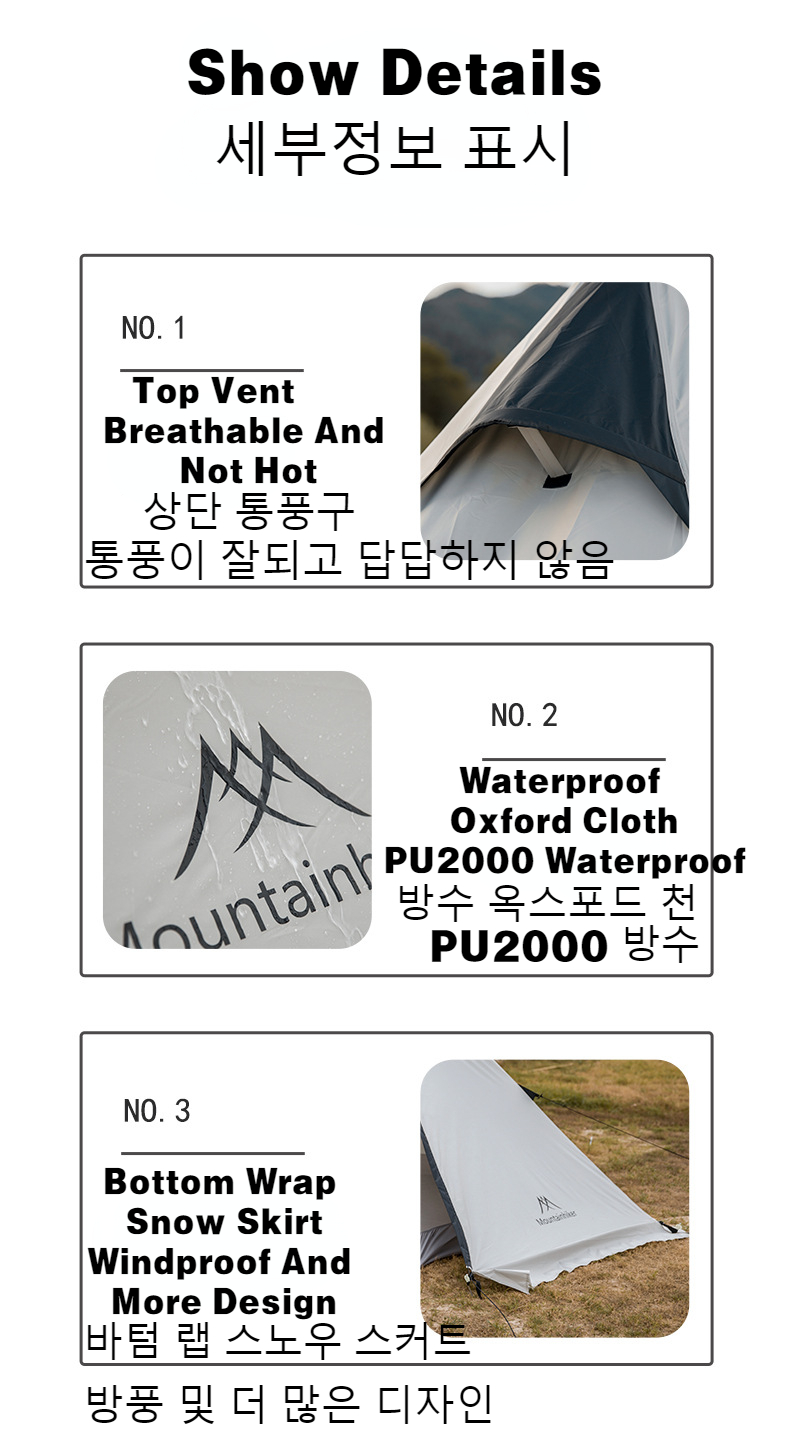 Cheap Goat Tents MOUNTAINHIKER 3 4 Person Outdoor Pyramid Tent with Inner Tent with Tarp Family Picnic Hiking Travel Equipment Camp Teepee Tents   